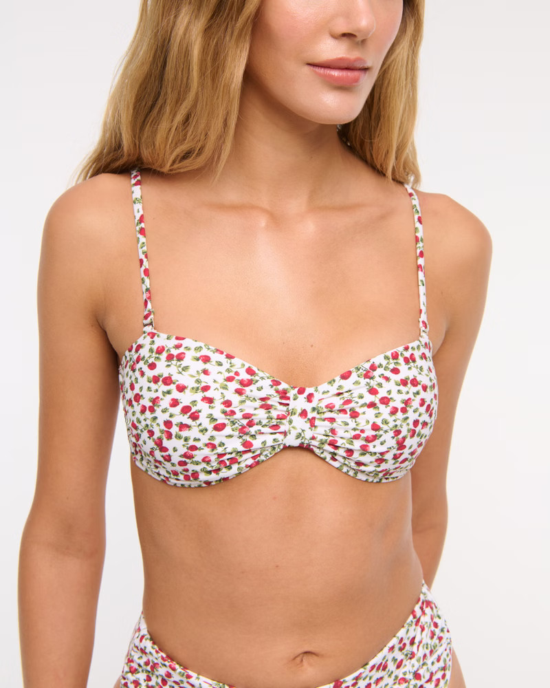 Women's Knot-Front Bandeau Swim Top | Women's Swimwear | Abercrombie.com | Abercrombie & Fitch (US)
