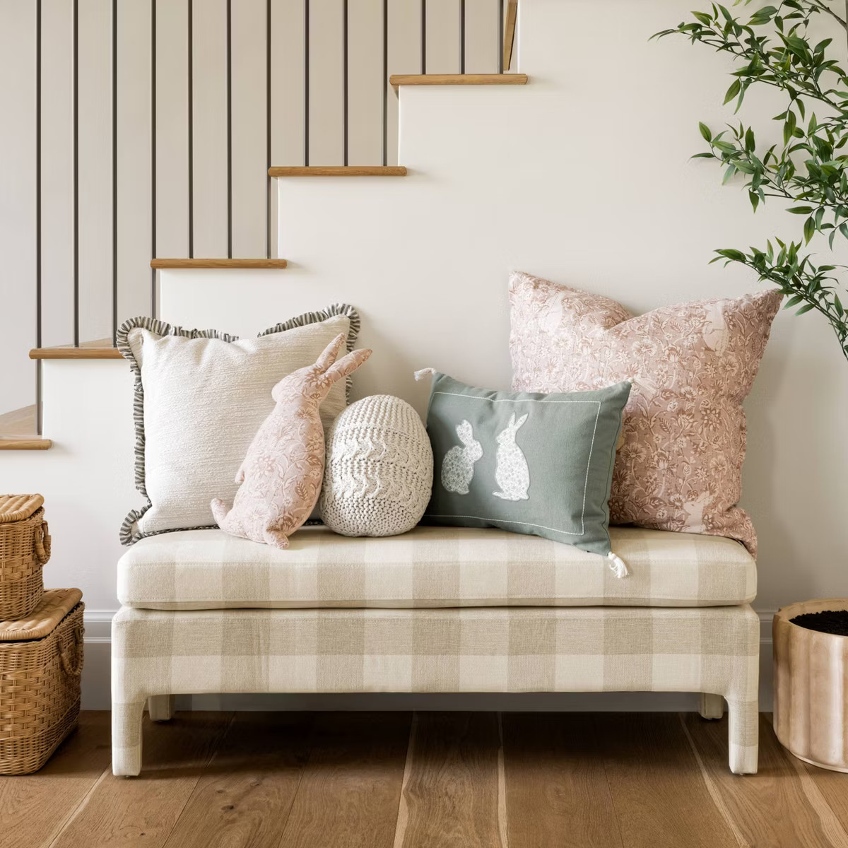 Bellfield Fully Upholstered Bench Checkered - Threshold™ designed with Studio McGee | Target