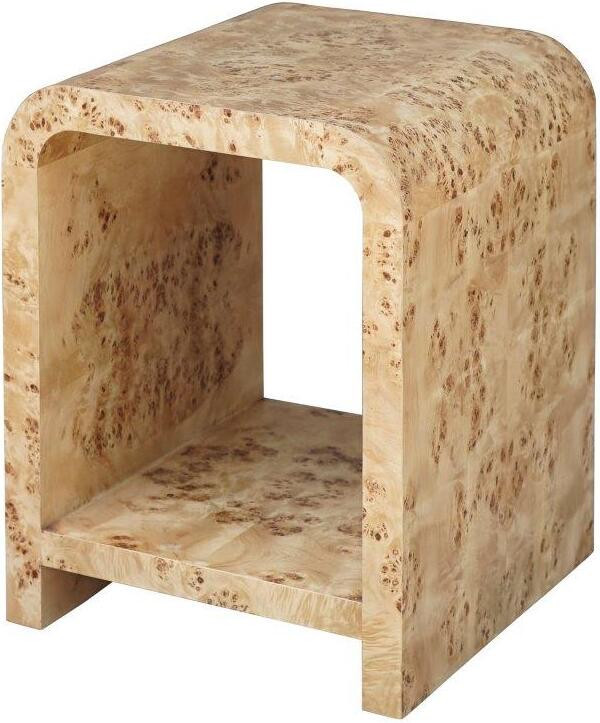 Putnam Burl Wood Waterfall Edge 2 Tier Side Table | 1stopbedrooms