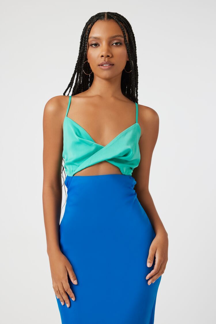 Colorblock Twisted Cutout Midi Dress | Forever 21
