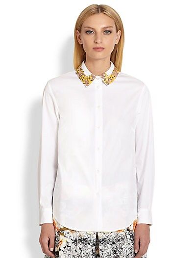 Paillette Collar Shirt | Saks Fifth Avenue