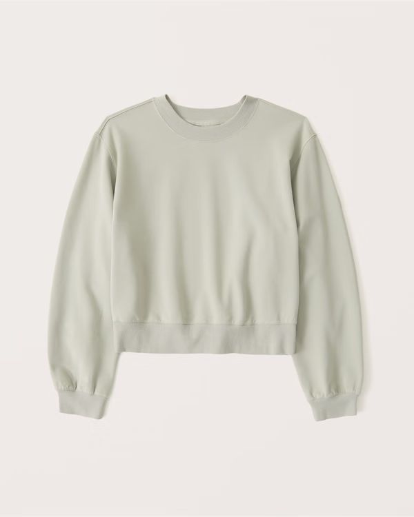 Women's Luxe Terry Crew Sweatshirt | Women's Fall Outfitting | Abercrombie.com | Abercrombie & Fitch (US)