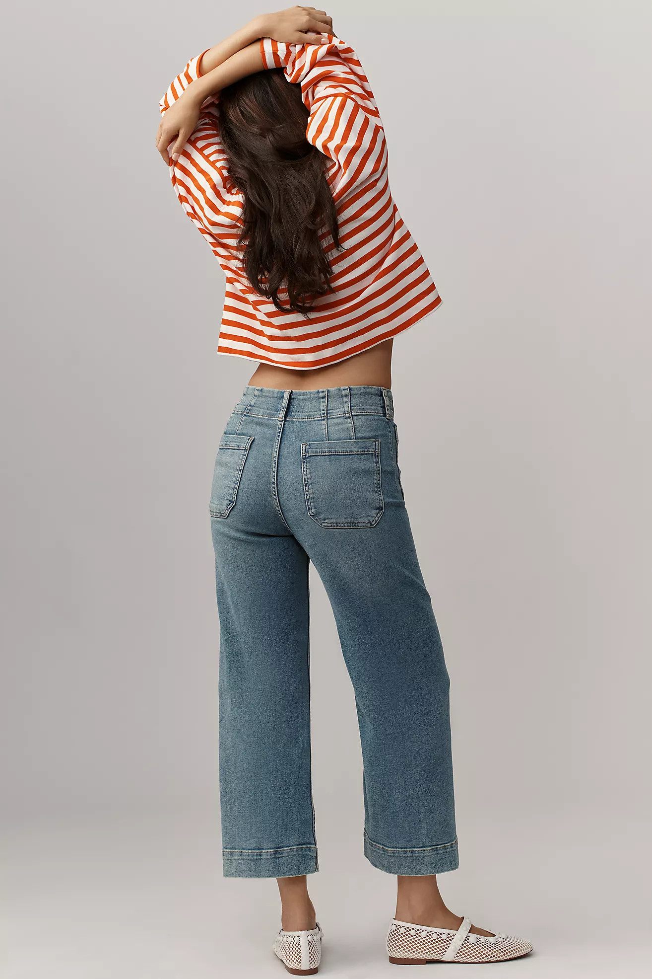 Colette Crop High-Rise Wide-Leg Jeans by Maeve | Anthropologie (US)