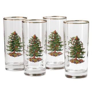 Spode 4-Piece Christmas Tree Glass Hiball Drinkware Set-4339502 - The Home Depot | The Home Depot