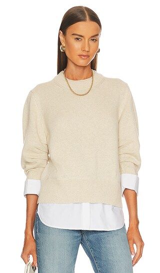 Raya Ruched Crew Looker in Bisque & White | Revolve Clothing (Global)