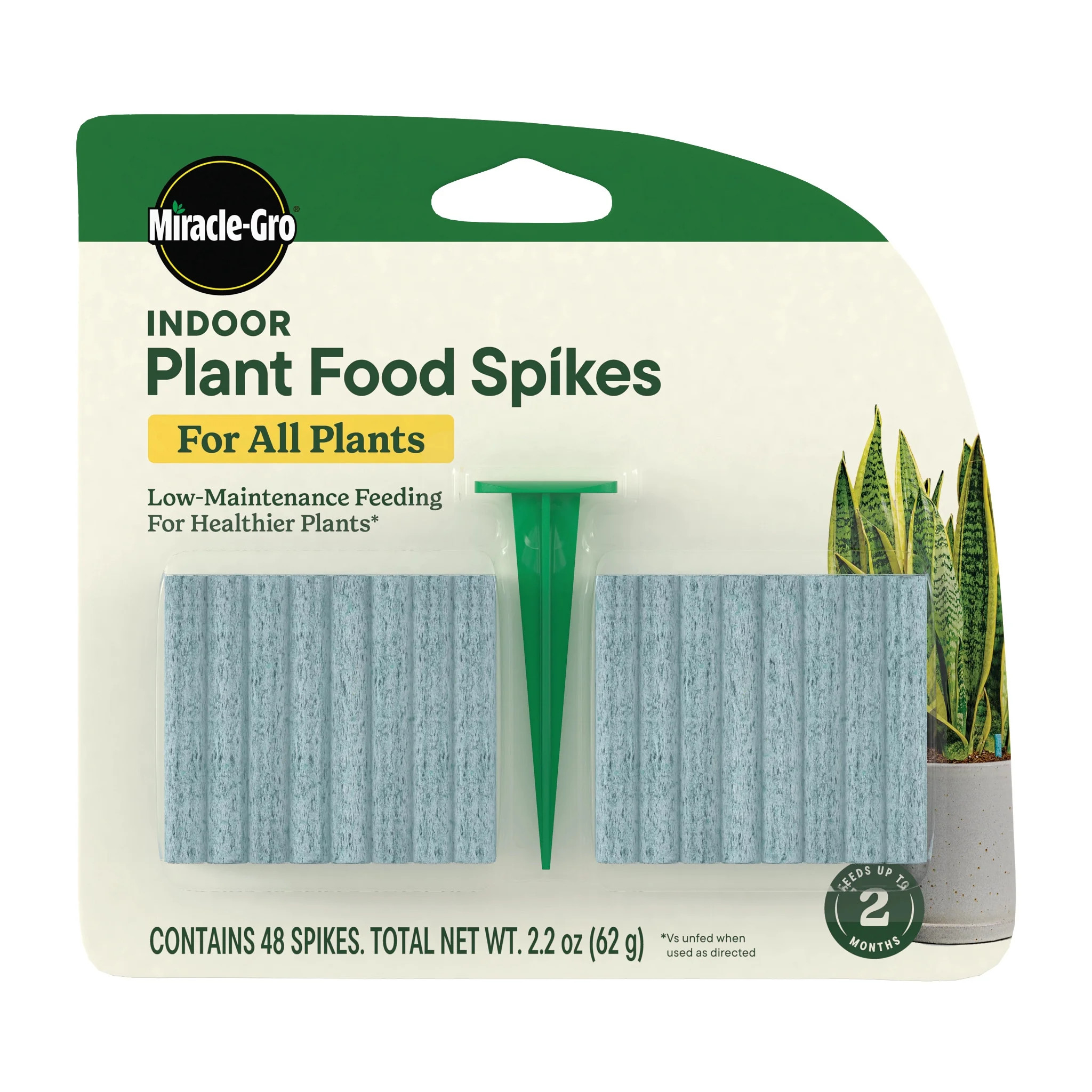 Miracle-Gro Indoor Plant Food Spikes for All Plants, For Houseplants and More, 48 spikes | Walmart (US)