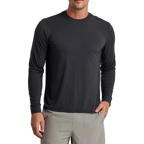 Men's Free Fly Elevate Lightweight Long Sleeve T-Shirt 2XLarge Black Sand | Scheels