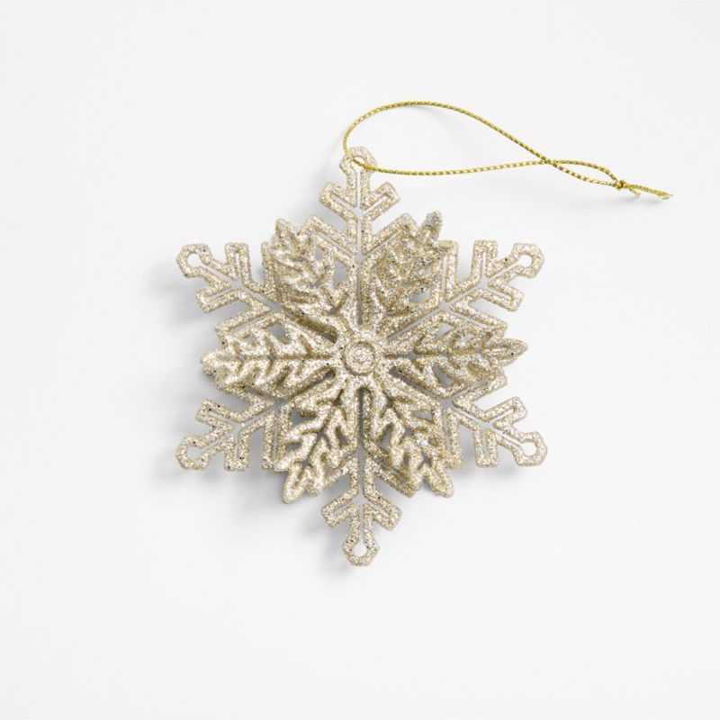 Gold 3D Snowflake Christmas Ornament | Crate & Barrel | Crate & Barrel
