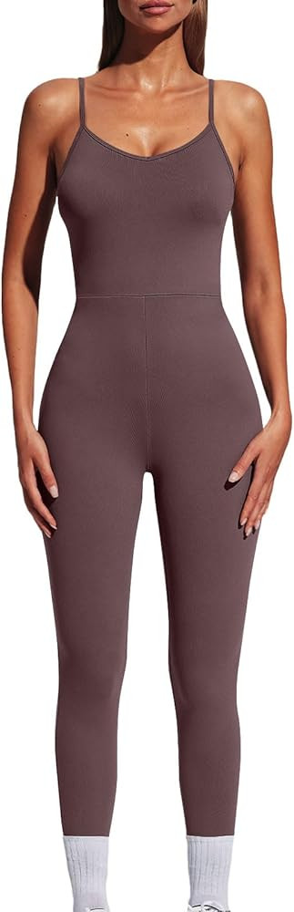 AUTOMET Womens One Piece Jumpsuits Sexy Unitard Bodysuits Sexy Workout Yoga Rompers Sleeveless Su... | Amazon (US)