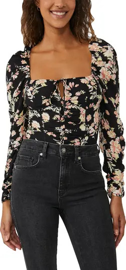 Free People Hilary Print Keyhole Neck Top | Nordstrom | Nordstrom