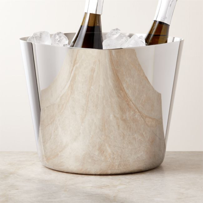 Silhuet Silver Stainless Steel Wine Bucket | CB2