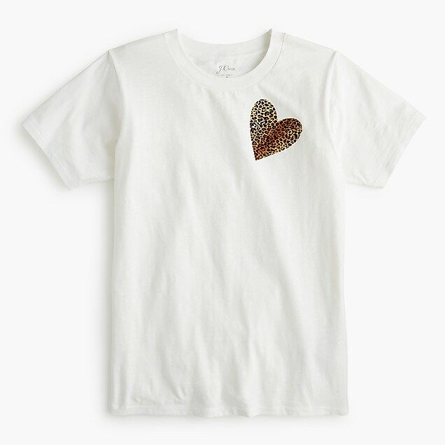 Leopard-print heart T-shirt | J.Crew US