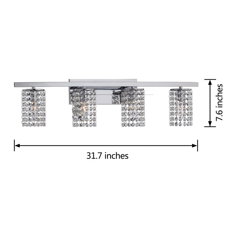 Fairburn 4-Light Dimmable Chrome/Clear Vanity Light | Wayfair North America