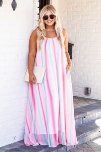 Oceans Of Love Coral Ombre Cami Maxi Dress FINAL SALE | Pink Lily