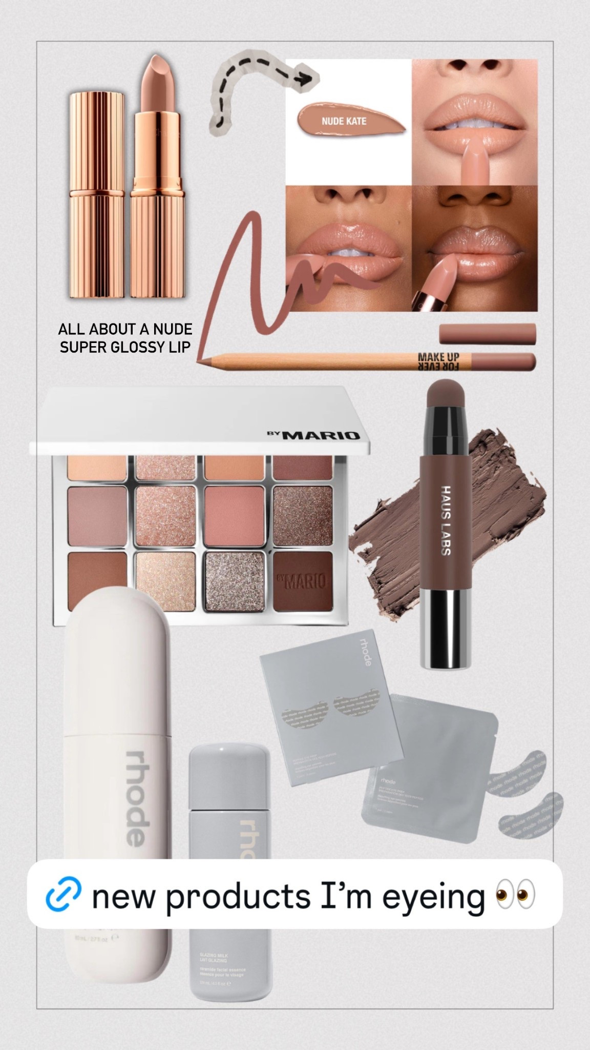 Sephora sale — new products I’m eyeing to try 👀 

Makeup by a Mario ethereal eyes eyeshadow palette 
Charlotte Tilbury satin shine lipstick in “nude Kate”
Makeup For Ever long lasting lip liner in “anywhere caffeine”
Haus Lab precision sculpt shaping balm contour stick in “sculpt"
Rhode glazing milk facial essence
Rhode glazing mist hydrating face spray
Rhode peptide eye patches

#LTKSaleAlert #LTKselfcare #LTKBeauty