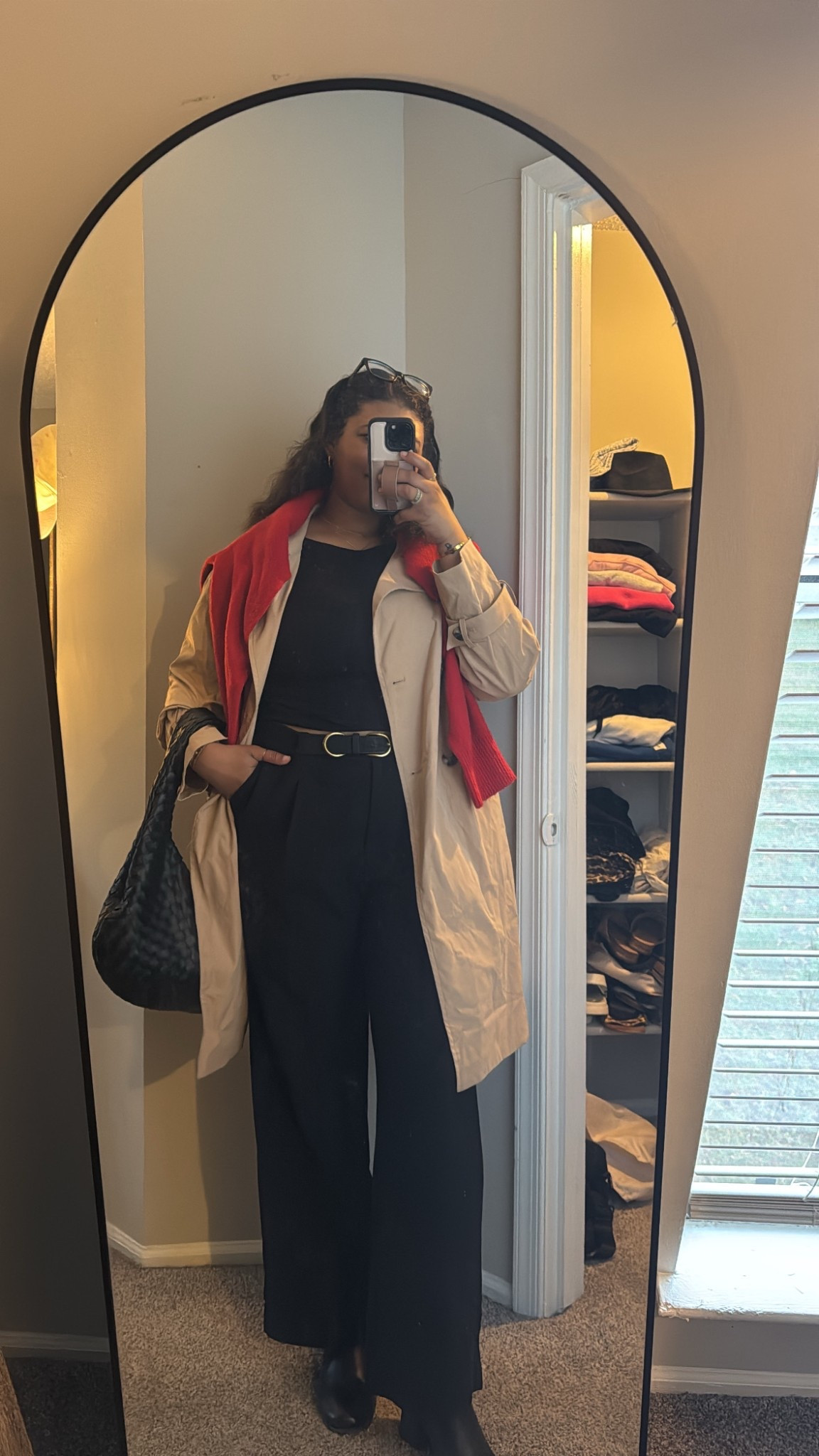 Classic and cozy with a pop of red ❤️ A trench coat, wide-leg trousers, and a touch of color make the perfect effortlessly chic combo. Shop the look for timeless style! #LTKstyletip #NeutralFashion

#LTKWorkwear #LTKStyleTip #LTKTravel