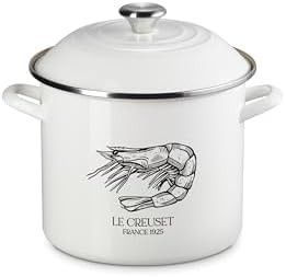 Le Creuset Enamel On Steel Traditional Shrimp Stockpot, 10 qt., White | Amazon (US)