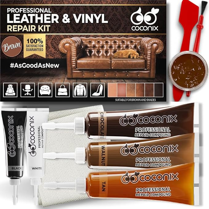 COCONIX Leather & Vinyl Repair Kit - Brown & Shades | Fix Tears, Holes, Scratches, and Peeling on... | Amazon (US)