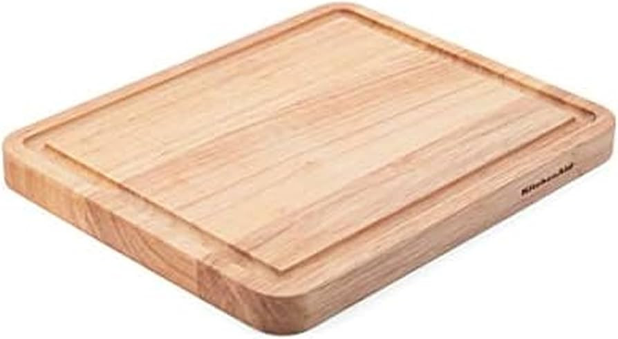 KitchenAid Classic Rubberwood Cutting Board with Perimeter Trench, Reversible Chopping Board, 8-i... | Amazon (US)