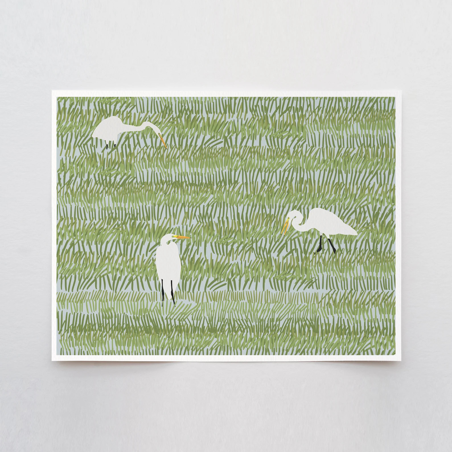 Great Egrets Art Print - Signed and Printed by Jorey Hurley - Unframed or Framed - 220402 - Etsy | Etsy (US)
