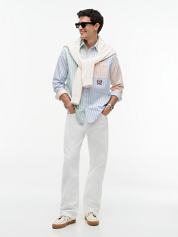 Relaxed Fit Colour-Blocked Stripe Oxford Shirt | Tommy Hilfiger UK
