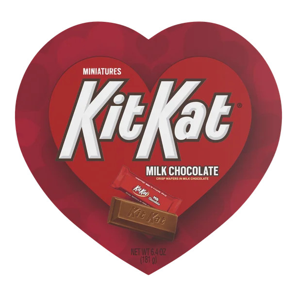 Kit Kat, Chocolate Wafer Miniatures Candy Valentine's Heart Box, 6.4 Oz. | Walmart (US)