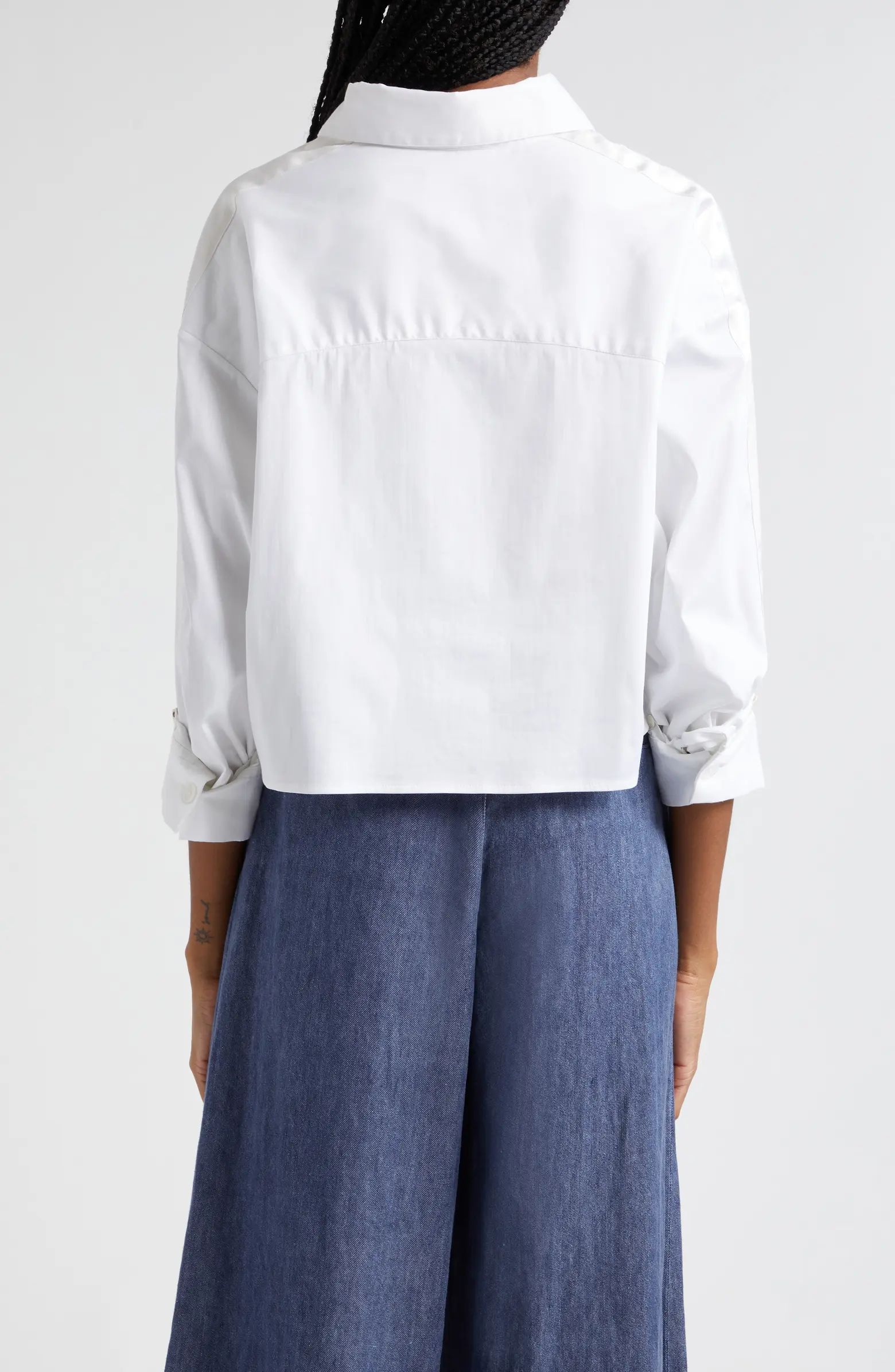TWP Soon to Be Ex Tux Long Sleeve Crop Button-Up Blouse | Nordstrom | Nordstrom