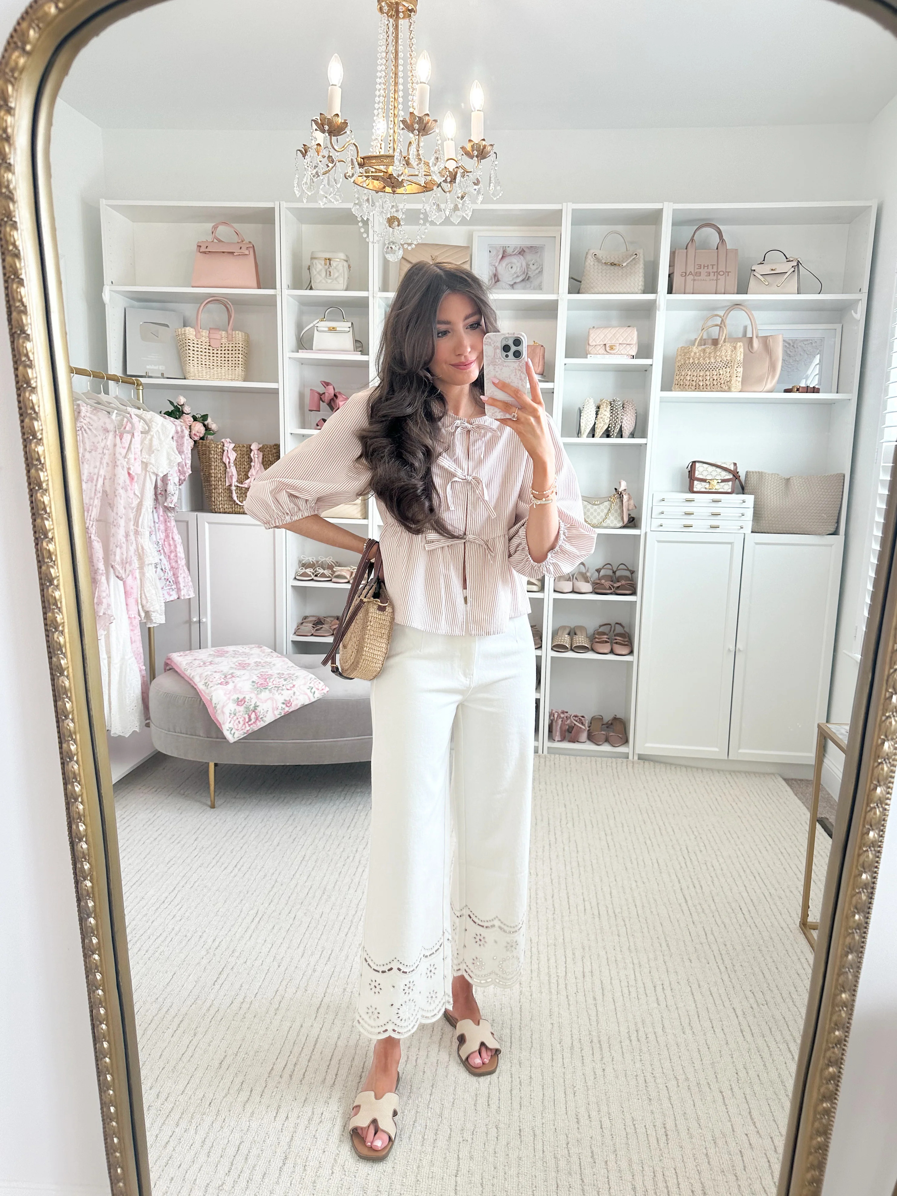 Elizabeth Eyelet White Jeans 🤍 | Carin Rose