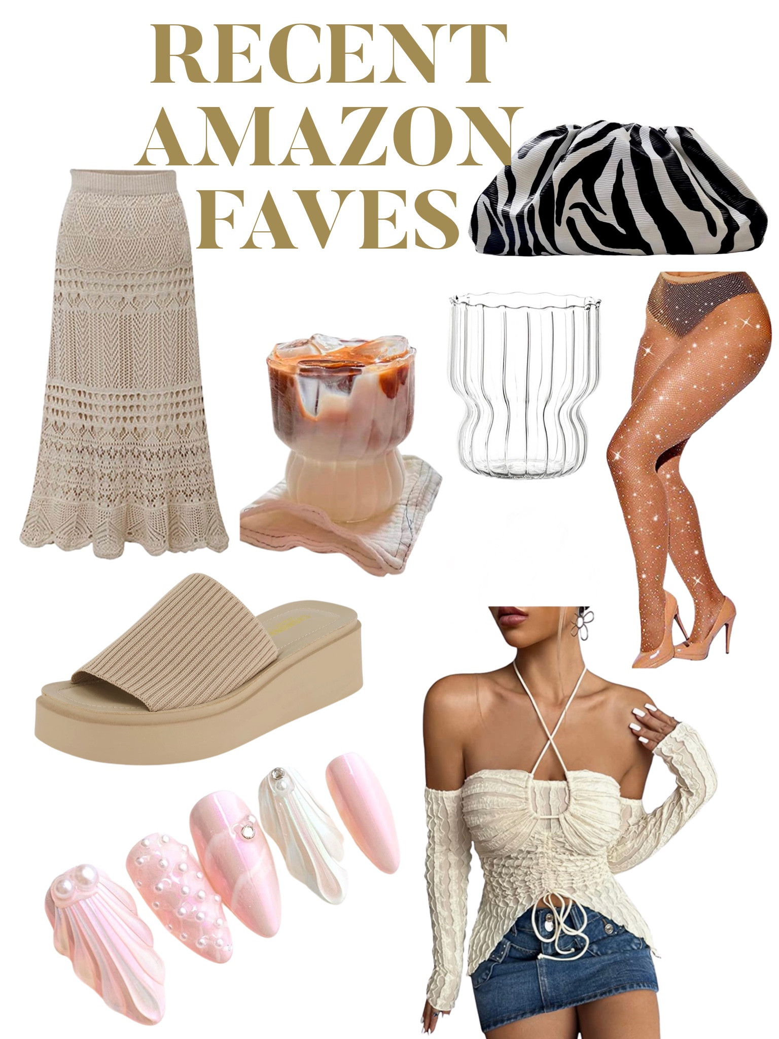 Amazon faves. Recent Amazon purchases. Amazon favorites. Summer favorites. Summer shoes. Summer nails. Mermaid core. Plus size fashion. Crochet skirt. 

#LTKSeasonal #LTKstyletip #LTKcurves