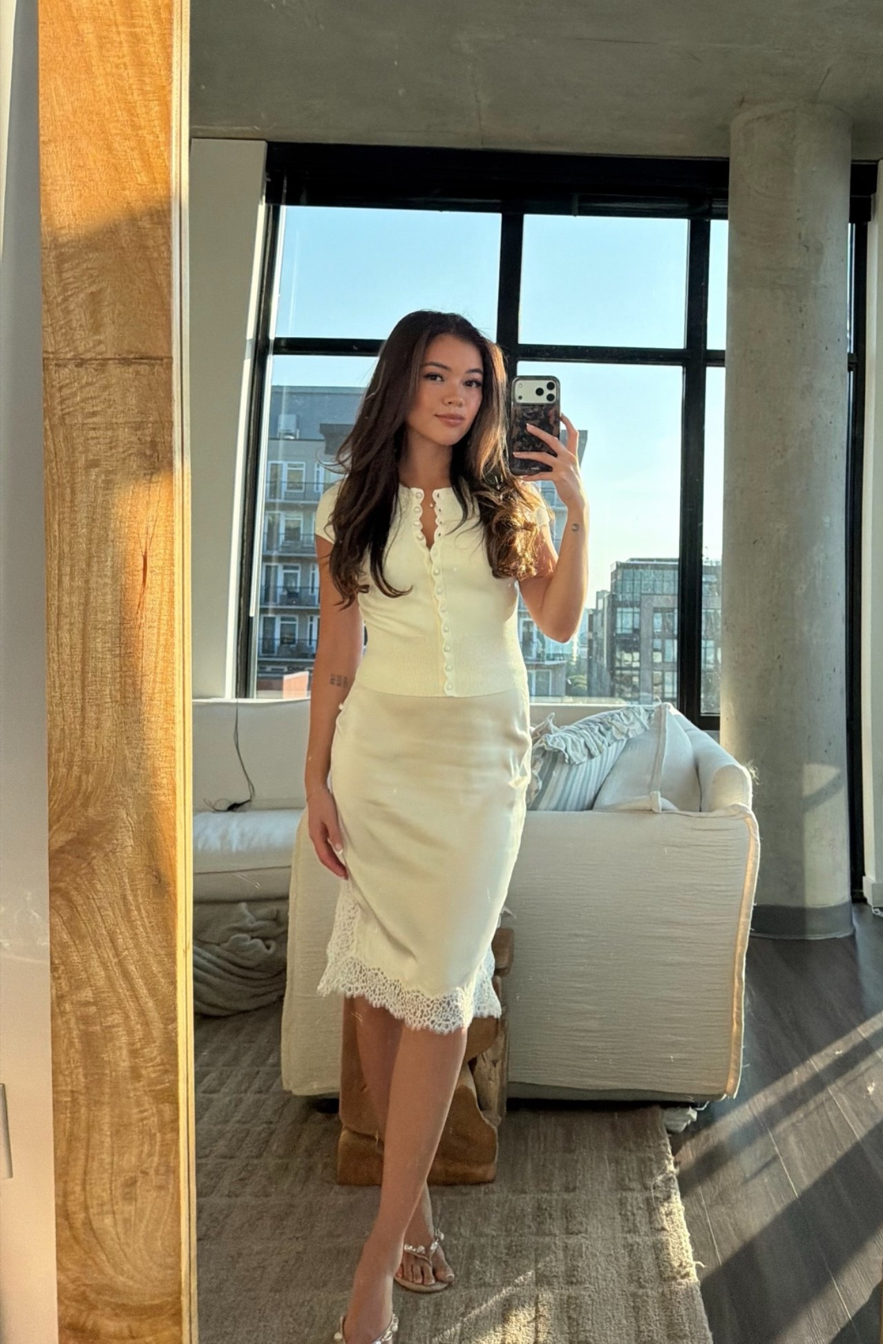 Top: XS light birch 
Skirt: 0 in Ss Cream/Light Birch

#LTKPetite