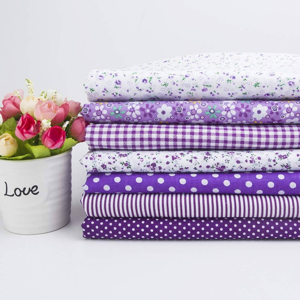 7Pcs 20" x 20" Cotton Fabric DIY Making Supplies Quilting Patchwork Fabric Fat Quarter Bundles DI... | Amazon (US)