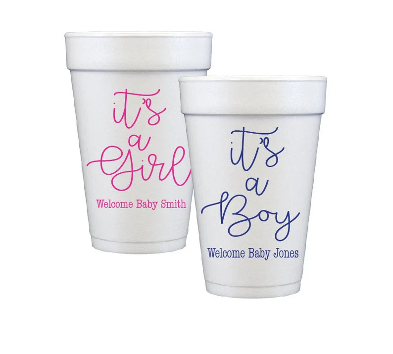 Gender Reveal Baby Shower Its a Boy Its a Girl Baby Shower Cups Gender Reveal Cups Personalized C... | Etsy (Global)