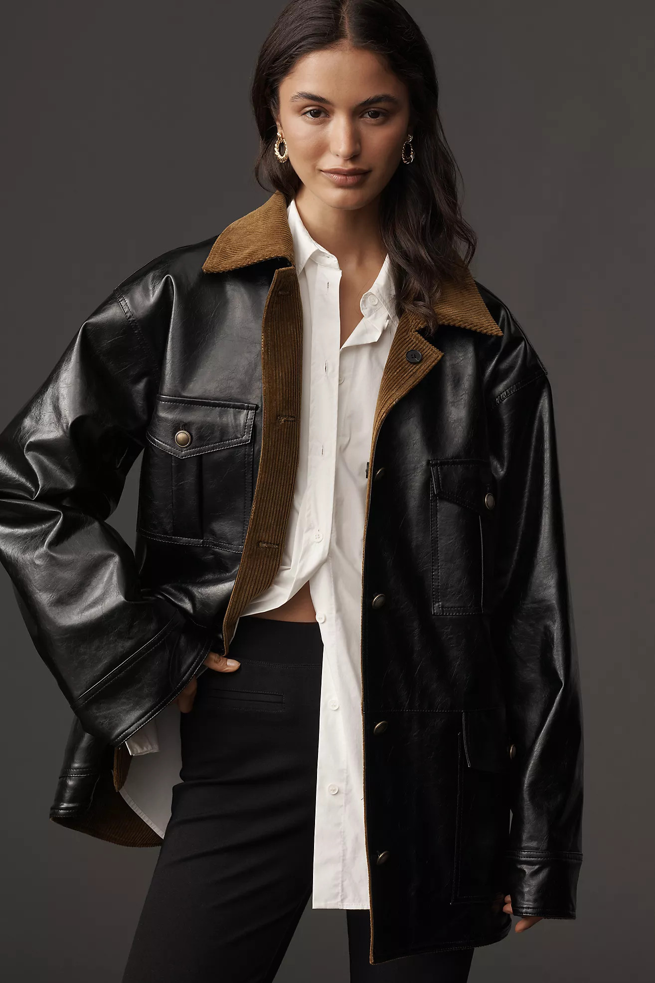 Maeve Patent Chore Jacket | Anthropologie (US)