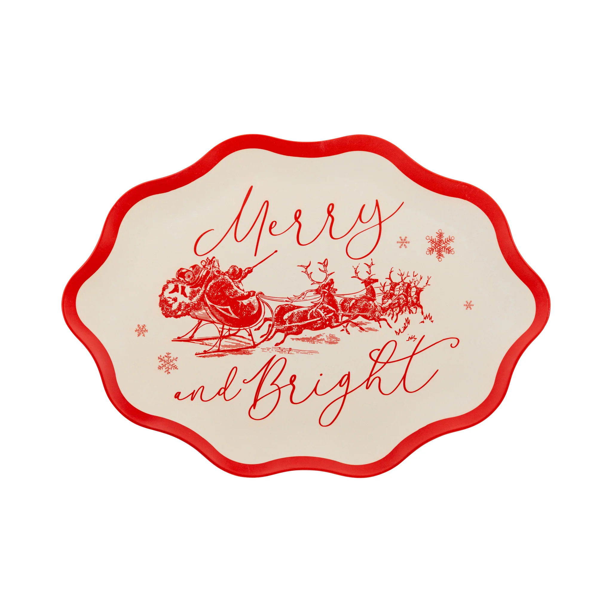 Red Vintage Merry Christmas Bamboo Tray | My Mind's Eye