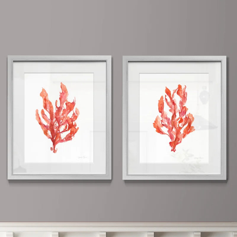 " Coral Kelp I " 2 - Pieces | Wayfair North America