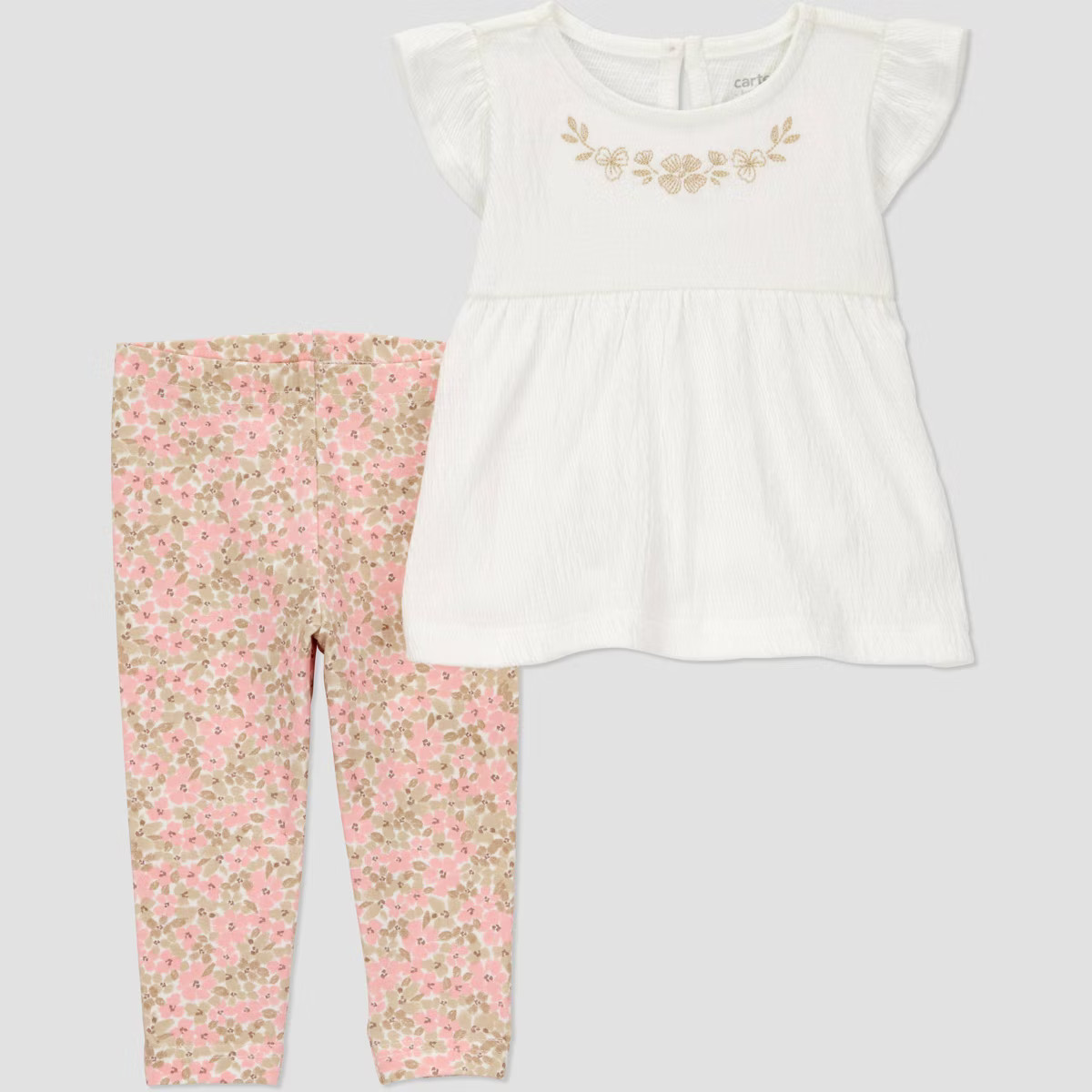Carter's Just One You® Baby Girls' Floral Top & Pants Set - Cream | Target