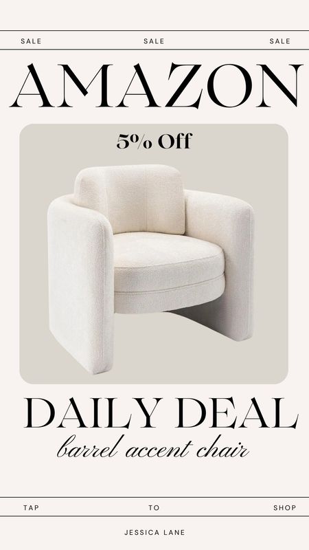 Amazon daily deal, save 5% on this gorgeous barrel accent chair.Accent chair, living room furniture, barrel accent chair, Amazon home, Amazon deal

#LTKsalealert #LTKhome #LTKstyletip