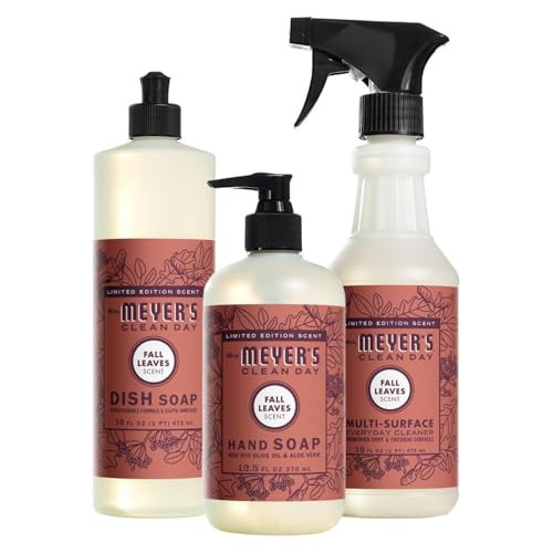 Mrs. Meyer's Fall Leaves Kitchen Set Variation, Includes Dish Soap, Hand Soap and Multi-Surface Cleaner, 3 ct. | Amazon (US)