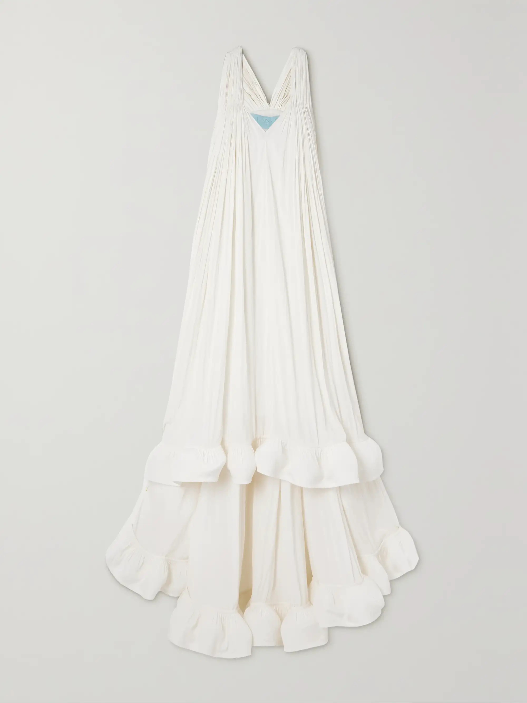 Off-white Ruffled chiffon gown | LANVIN | NET-A-PORTER | NET-A-PORTER (US)
