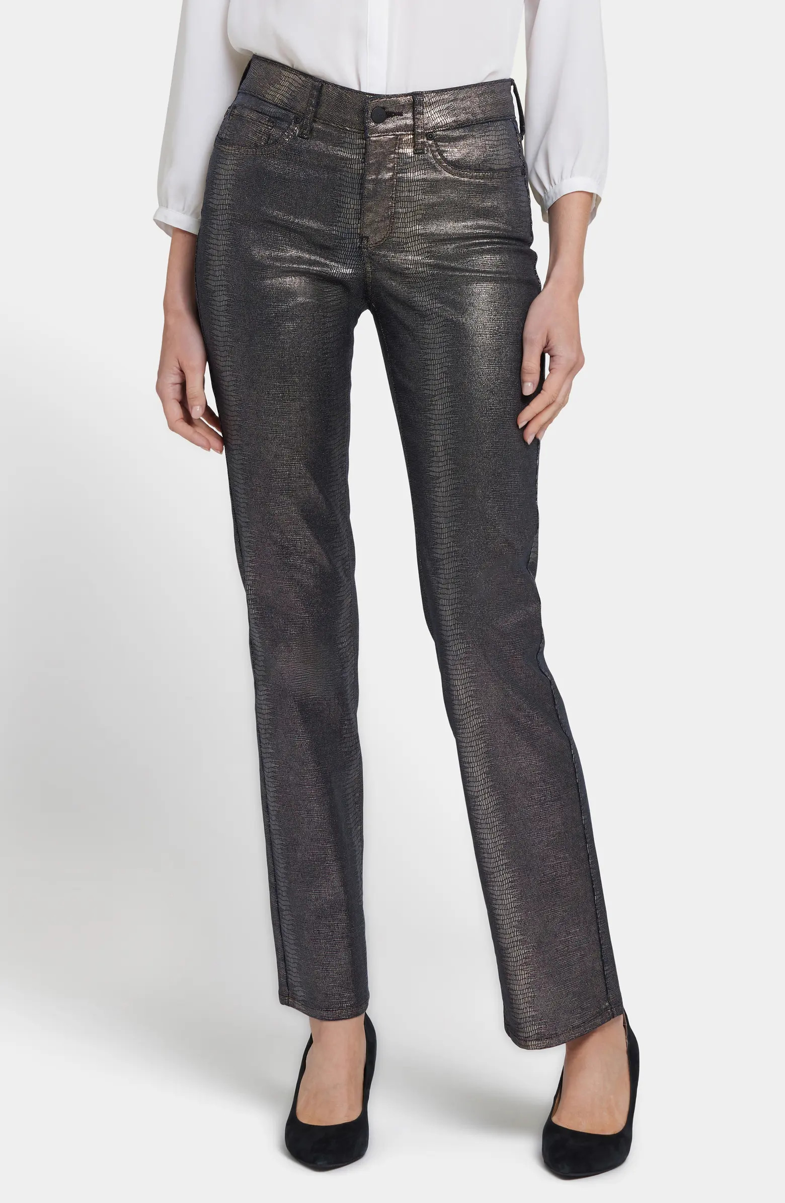 NYDJ Marilyn Coated Straight Leg Jeans | Nordstrom | Nordstrom
