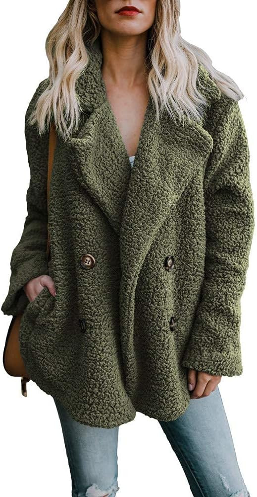 Dokotoo Womens Winter Fleece Teddy Bear Sherpa Jacket Coats with Pockets Outerwear | Amazon (US)