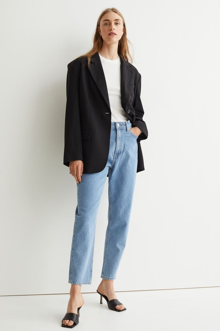 5-pocket, ankle-length jeans in slightly stretchy denim with an extra-high waist, zip fly and gen... | H&M (UK, MY, IN, SG, PH, TW, HK)