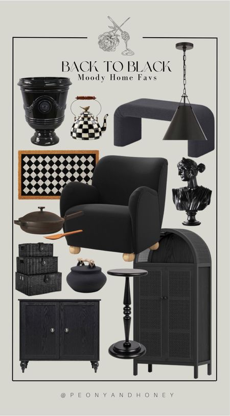 Check out these moody black home decor and furniture items!  #moody #furniture #black #homedecor #caninet #accentchair

#LTKhome #LTKstyletip #LTKFind
