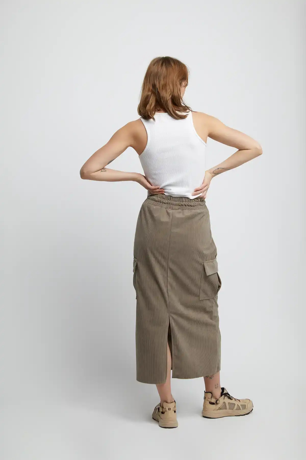 MIDI CORDUROY CARGO SKIRT | OAK + FORT