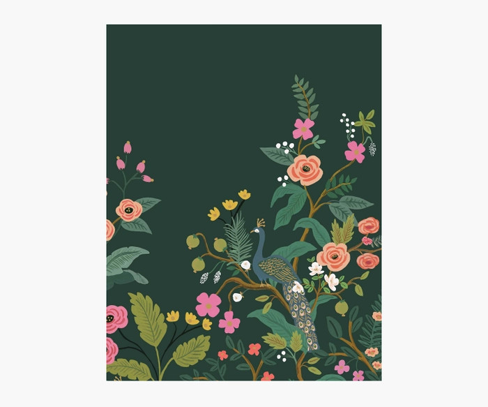 Emerald Peacock Wallpaper Mural Sample | Rifle Paper Co. | Rifle Paper Co.