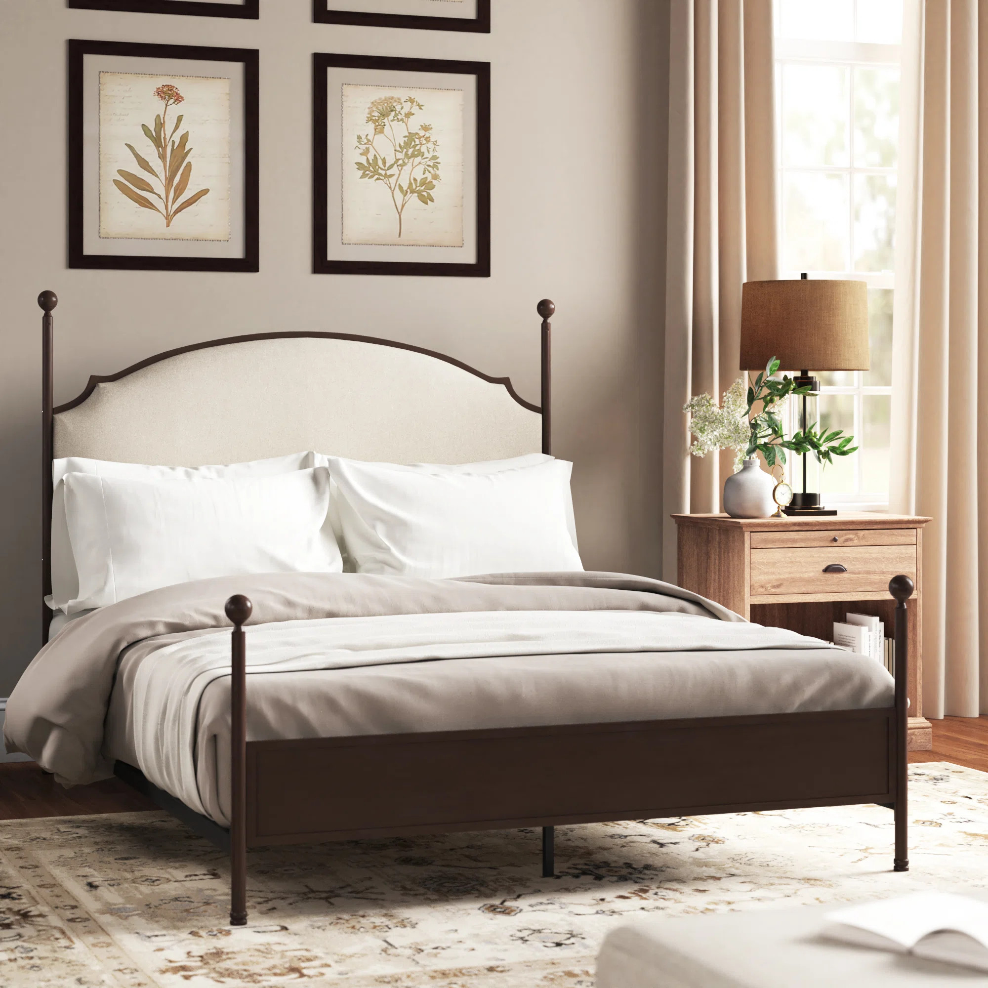 Marinez Upholstered Metal Standard Bed | Wayfair North America