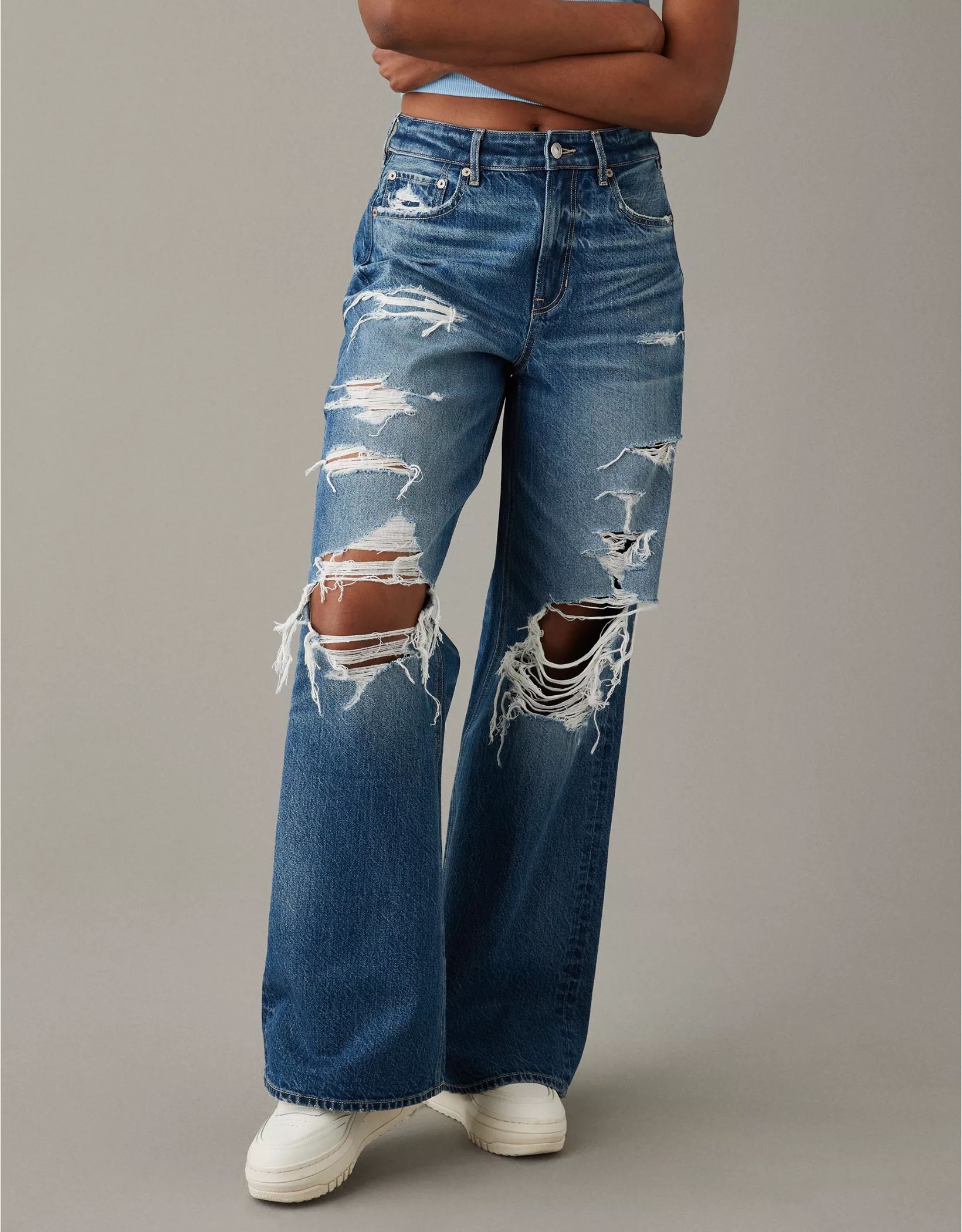 AE Super High-Waisted Baggy Wide-Leg Jean | American Eagle Outfitters (US & CA)