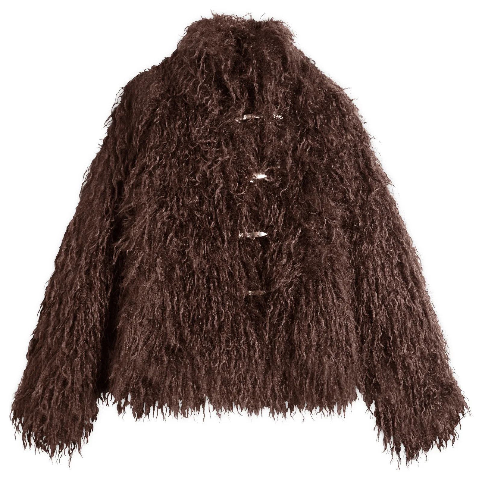 Peachy Den Women's Patti Faux Fur Coat Chocolate | END. Clothing