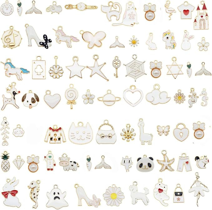 30pcs Mixed Enamel Charms Pendants for Jewelry Making Bulk lot Necklace Earrings Bracelet Craft F... | Amazon (US)