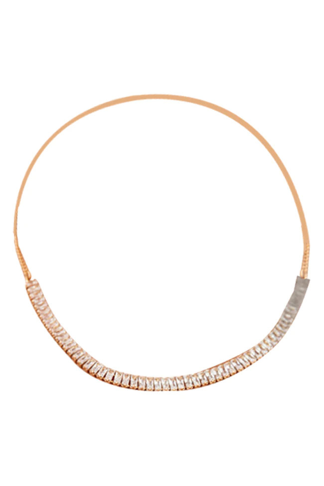 Happiness After You Gold And Rhinestone Necklace | Pink Lily